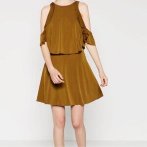 Zara Elegant Brown Sleeveless Dress